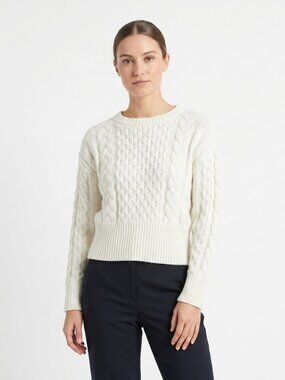 *White Cable Knit Sweater